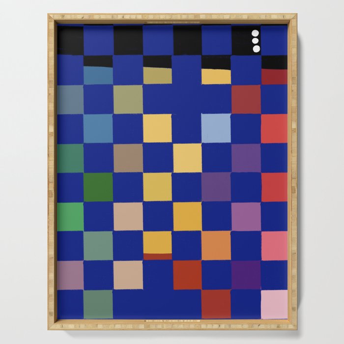 Rainbow checkerboard#1 Serving Tray Gallery Image 1