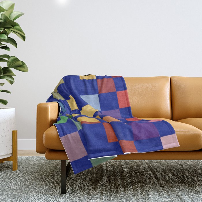 Rainbow checkerboard#1 Throw Blanket Gallery Image 1