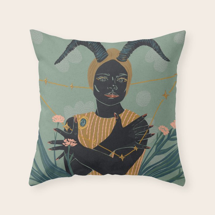 The Horned Earth Queen Throw Pillow Gallery Image 6