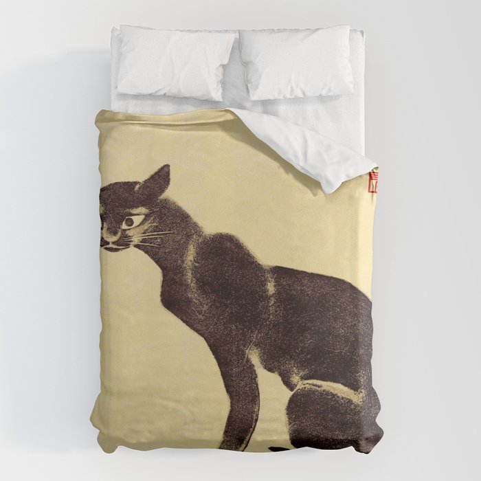 Aoyama Masaharu Black Skinny Cat Japanese Woodblock Print East Asian Art Duvet Cover Gallery Image 6