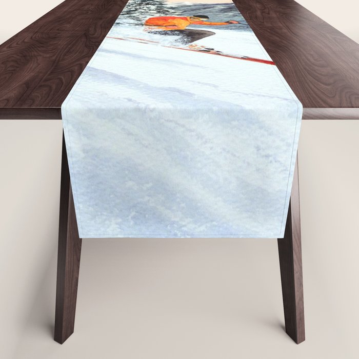 Skiing The Clear Leader Table Runner Gallery Image 1