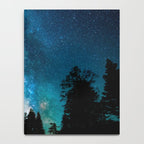 Blue White Milky Way Galaxy At Night Stars At Night Black Trees Silhouette Notebook Gallery Image 4