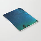Blue White Milky Way Galaxy At Night Stars At Night Black Trees Silhouette Notebook Gallery Image 3