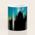 Blue White Milky Way Galaxy At Night Stars At Night Black Trees Silhouette Coffee Mug Gallery Image 4