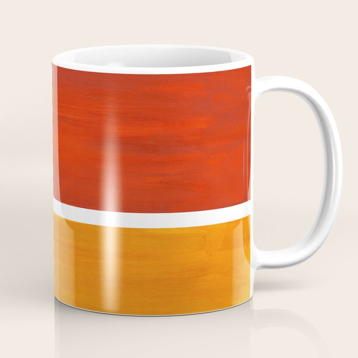 Burnt Orange Yellow Ochre Mid Century Modern Abstract Minimalist Rothko Color Field Squares Coffee Mug Gallery Image 1