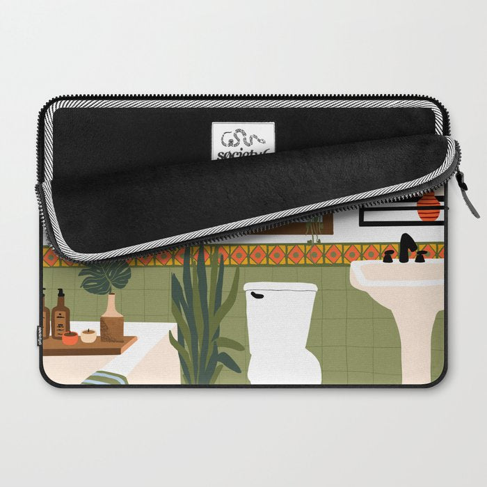 bohemian bathroom Laptop Sleeve Gallery Image 2