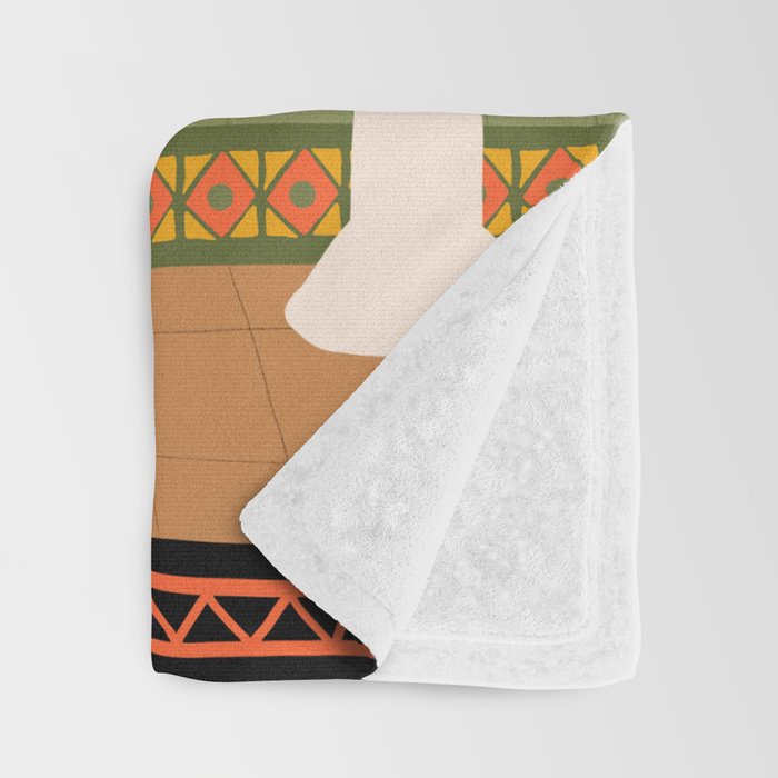 bohemian bathroom Throw Blanket Gallery Image 3