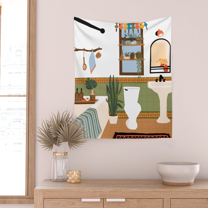 bohemian bathroom Wall Tapestry Gallery Image 2
