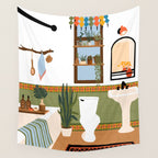 bohemian bathroom Wall Tapestry Gallery Image 4