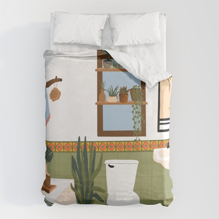 bohemian bathroom Duvet Cover Gallery Image 6