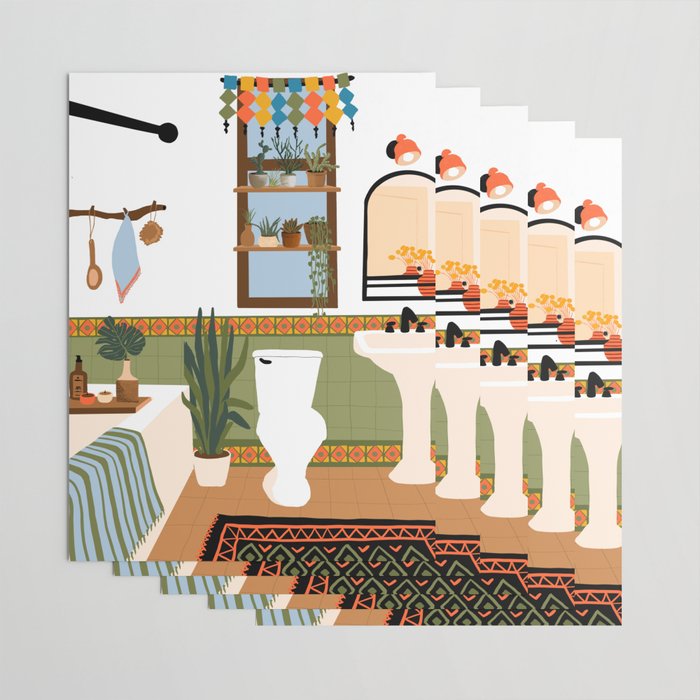 bohemian bathroom Wrapping Paper Gallery Image 3