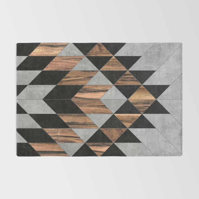 Urban Tribal Pattern No.10 - Aztec - Concrete and Wood Rug Gallery Image 2