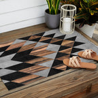Urban Tribal Pattern No.10 - Aztec - Concrete and Wood Outdoor Rug Gallery Image 2