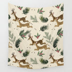 winter deer // repeat pattern Wall Tapestry Gallery Image 4