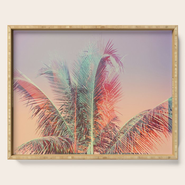 Pastel Palms #2 - Modern Tropical Photograph Serving Tray Gallery Image 1