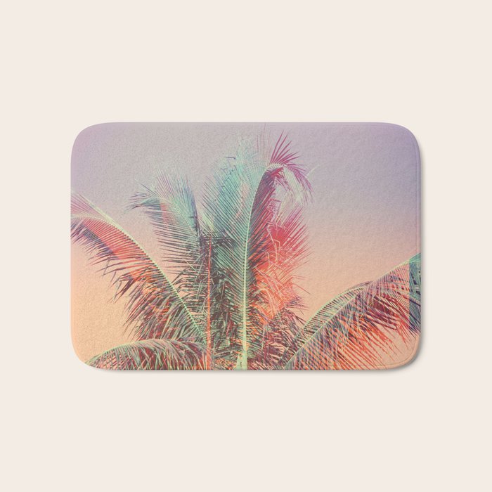 Pastel Palms #2 - Modern Tropical Photograph Bath Mat Gallery Image 1