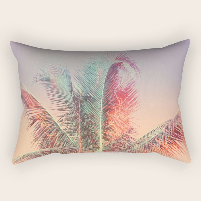 Pastel Palms #2 - Modern Tropical Photograph Rectangular Pillow Gallery Image 1