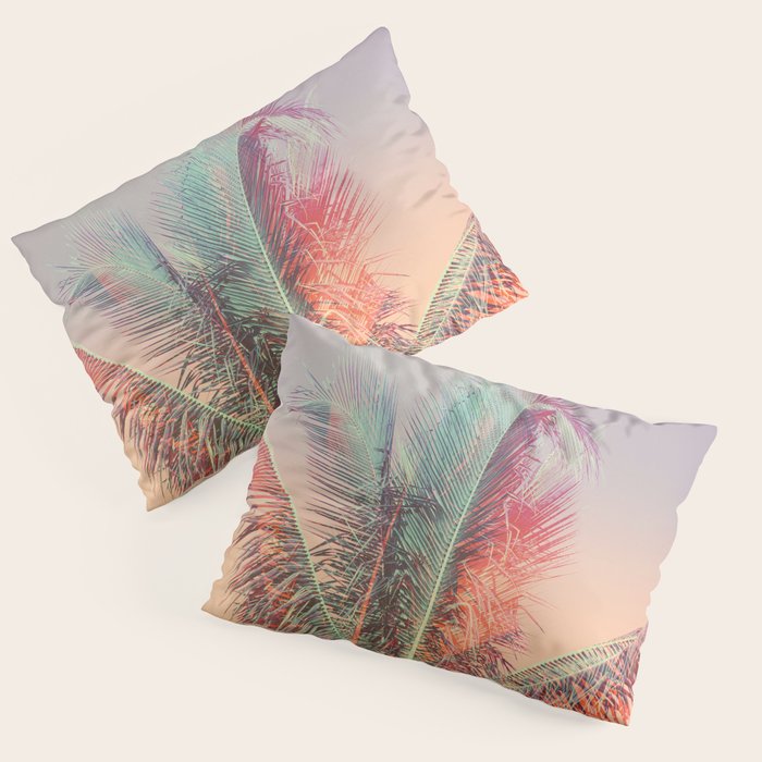 Pastel Palms #2 - Modern Tropical Photograph Pillow Sham Gallery Image 3