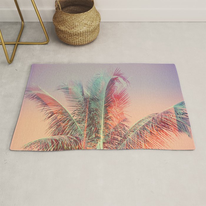 Pastel Palms #2 - Modern Tropical Photograph Rug Gallery Image 1