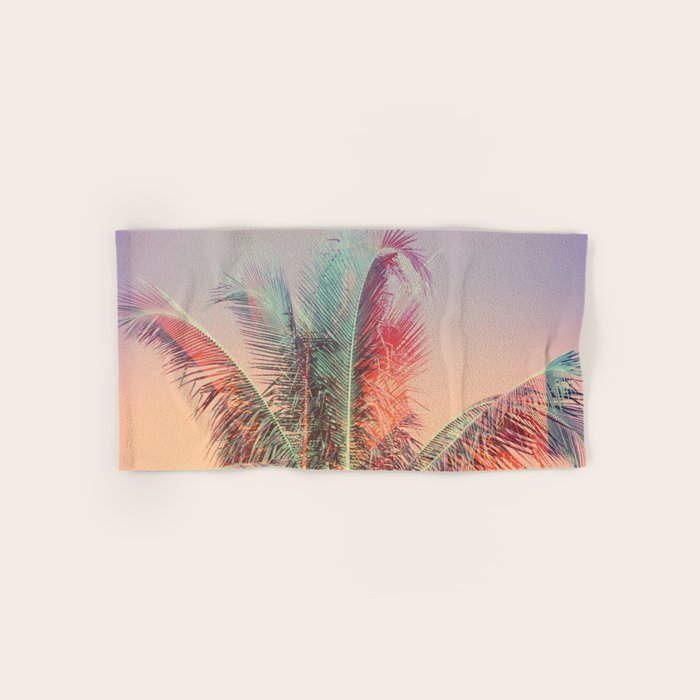 Pastel Palms #2 - Modern Tropical Photograph Bath Towel Gallery Image 1
