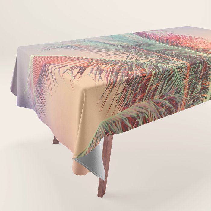 Pastel Palms #2 - Modern Tropical Photograph Tablecloth Gallery Image 1