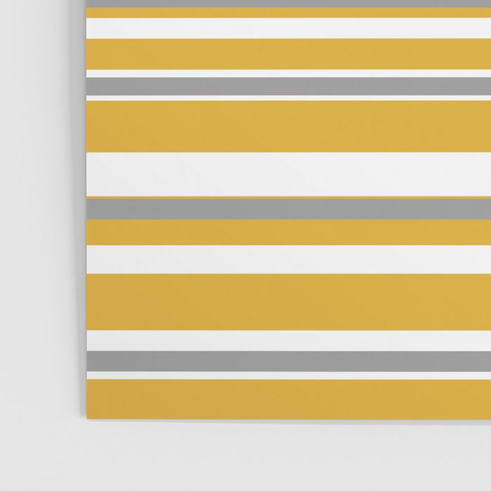 Perfectly Mustard Stripe Pattern with White and Gray Poster Gallery Image 3