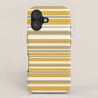 Perfectly Mustard Stripe Pattern with White and Gray iPhone Case Gallery Image 1