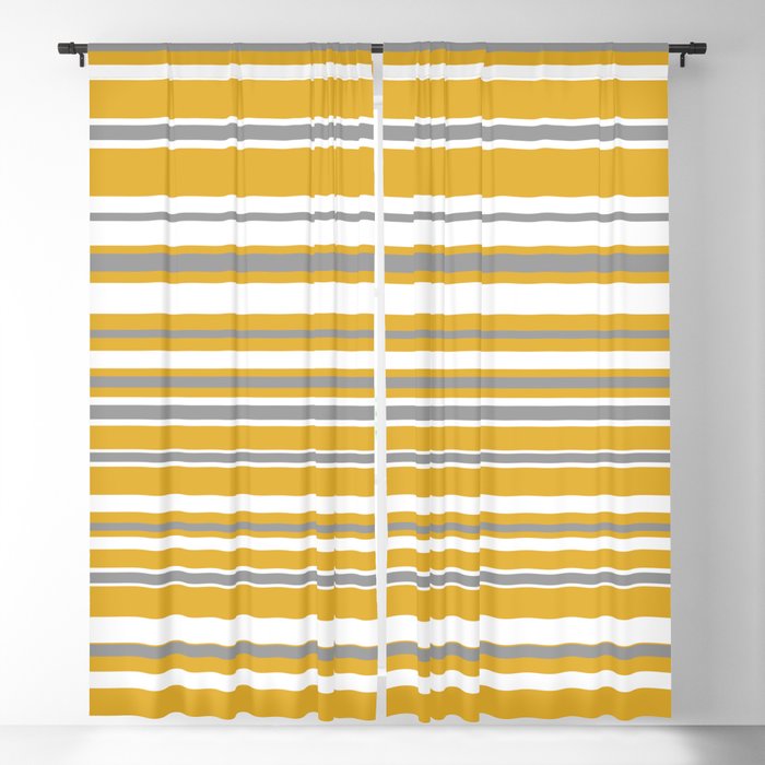 Perfectly Mustard Stripe Pattern with White and Gray Window Curtain Gallery Image 5