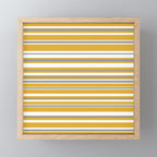 Perfectly Mustard Stripe Pattern with White and Gray Mini Art Print Gallery Image 1