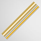 Perfectly Mustard Stripe Pattern with White and Gray Table Runner Gallery Image 3