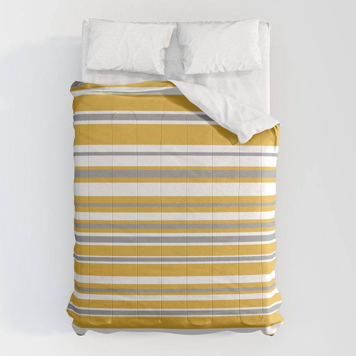 Perfectly Mustard Stripe Pattern with White and Gray Comforter Gallery Image 6