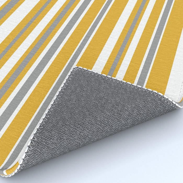 Perfectly Mustard Stripe Pattern with White and Gray Rug Gallery Image 4