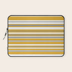 Perfectly Mustard Stripe Pattern with White and Gray Laptop Sleeve Gallery Image 1