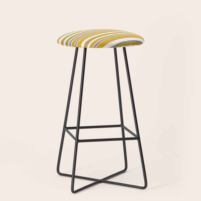 Perfectly Mustard Stripe Pattern with White and Gray Stool Gallery Image 1