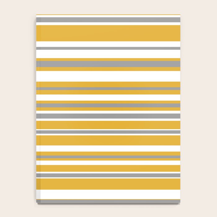 Perfectly Mustard Stripe Pattern with White and Gray Notebook Gallery Image 4