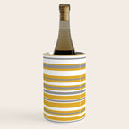 Perfectly Mustard Stripe Pattern with White and Gray Wine Chiller Gallery Image 2