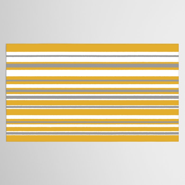 Perfectly Mustard Stripe Pattern with White and Gray Tablecloth Gallery Image 2