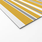 Perfectly Mustard Stripe Pattern with White and Gray Welcome Mat Gallery Image 2