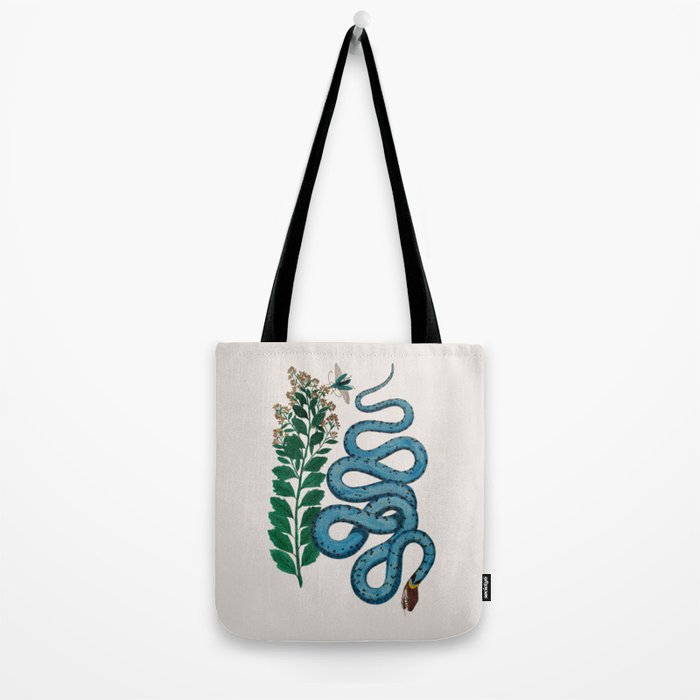 Albertus Seba Snakes Blue Snake  Tote Bag Gallery Image 2