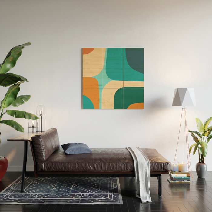 Mid Century Color Blocks Wood Wall Art Gallery Image 2