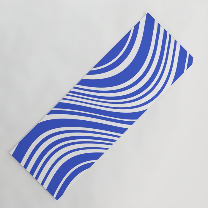 Wavy Stripes XXXIV - Bright Blue Yoga Mat Gallery Image 1