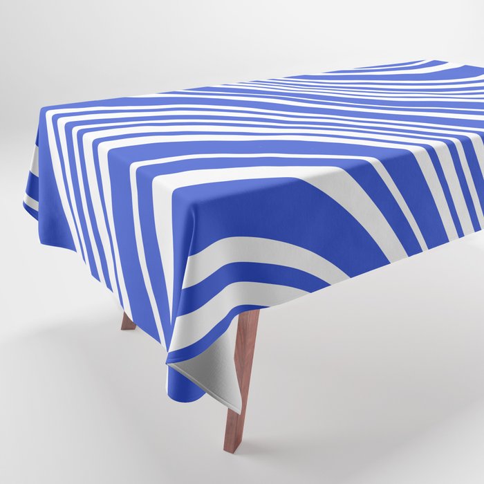 Wavy Stripes XXXIV - Bright Blue Tablecloth Gallery Image 1