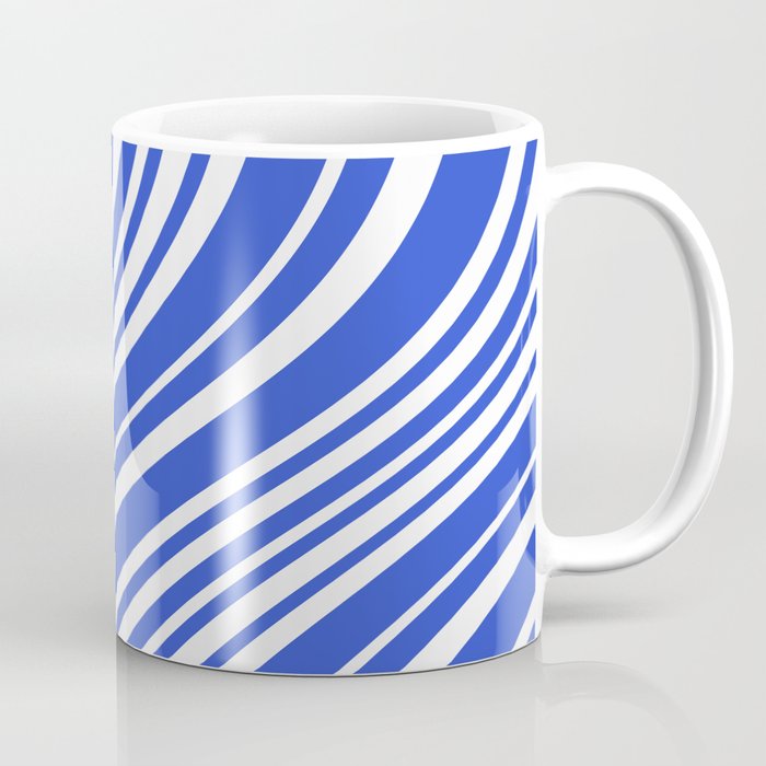  Wavy Stripes XXXIV - Bright Blue Coffee Mug Gallery Image 1