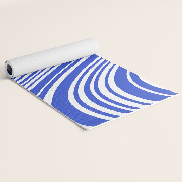  Wavy Stripes XXXIV - Bright Blue Yoga Mat Gallery Image 2