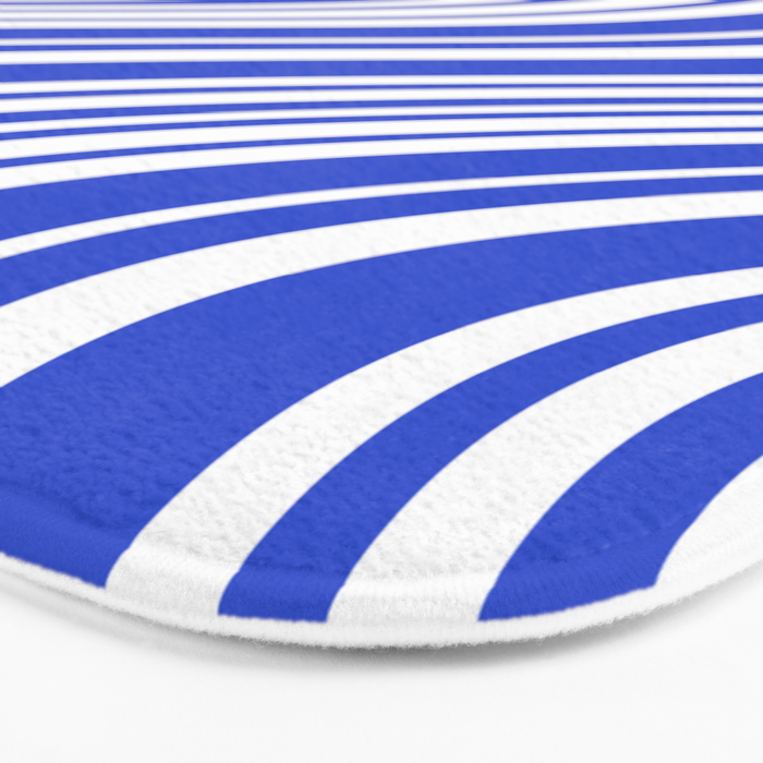  Wavy Stripes XXXIV - Bright Blue Bath Mat Gallery Image 3