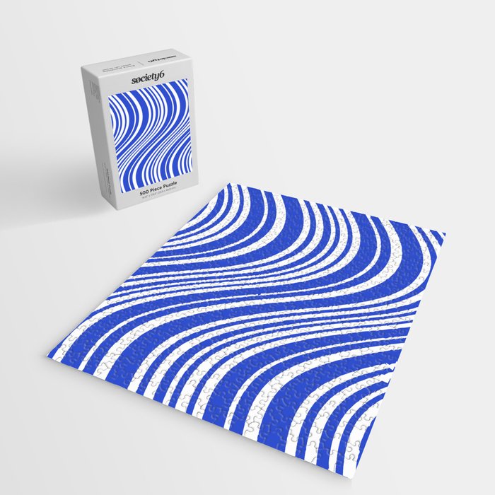  Wavy Stripes XXXIV - Bright Blue Jigsaw Puzzle Gallery Image 2