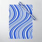  Wavy Stripes XXXIV - Bright Blue Wrapping Paper Gallery Image 1