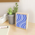  Wavy Stripes XXXIV - Bright Blue Mini Art Print Gallery Image 2