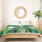 Palm leaf jungle Bali banana palm frond greens Duvet Cover Gallery Image 3