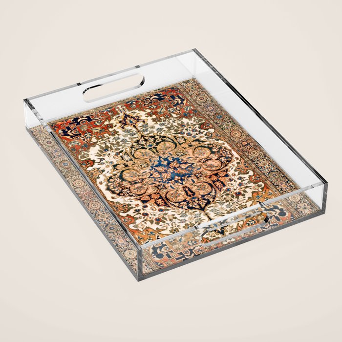 Ferahan Arak  Antique West Persian Rug Print Acrylic Tray Gallery Image 1